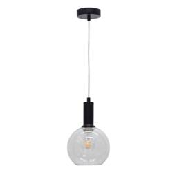 Barnum - Clear Glass Globe Black Deco Pendant Fitting