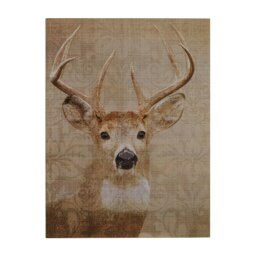 Madera Stag Damask Wall Plaque Brown