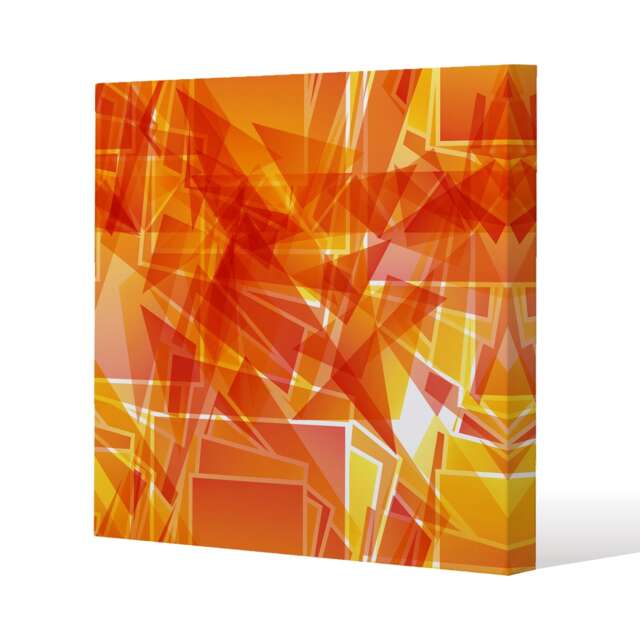 Orange Geometric (Canvas Print) / 90 x 90 x 4cm Multi