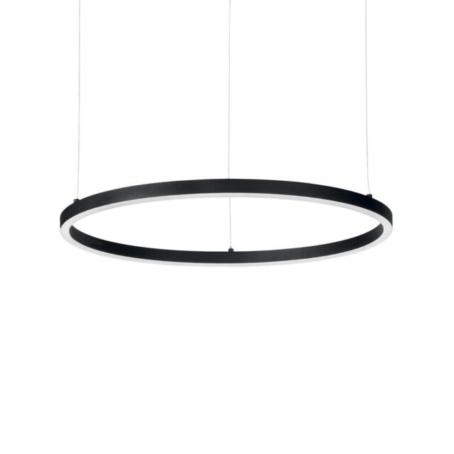 Oracle Slim 90cm Non Dim 3000K Round Integrated LED Ceiling Pendant Lamp Black