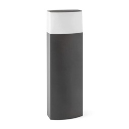 Datna 1 Light Outdoor Short Bollard Light White, Dark Grey IP44, E27