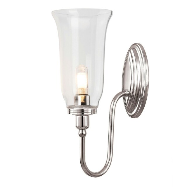 Blake 1 Light Bathroom Wall Light Polished Nickel IP44, G9