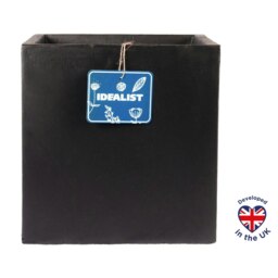 Square Box Black Light Concrete Garden Planter H60 L60 W60 cm, 216 ltrs Cap.