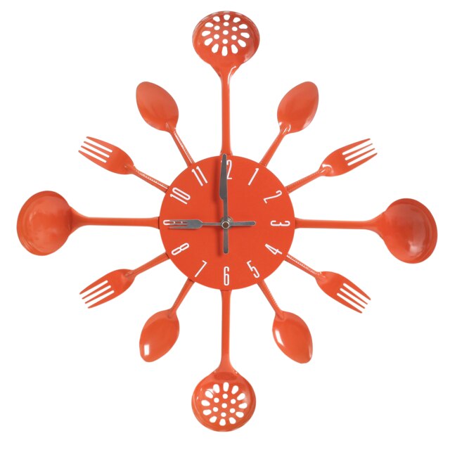 Maison by Premier Romero Orange Cutlery Metal Wall Clock