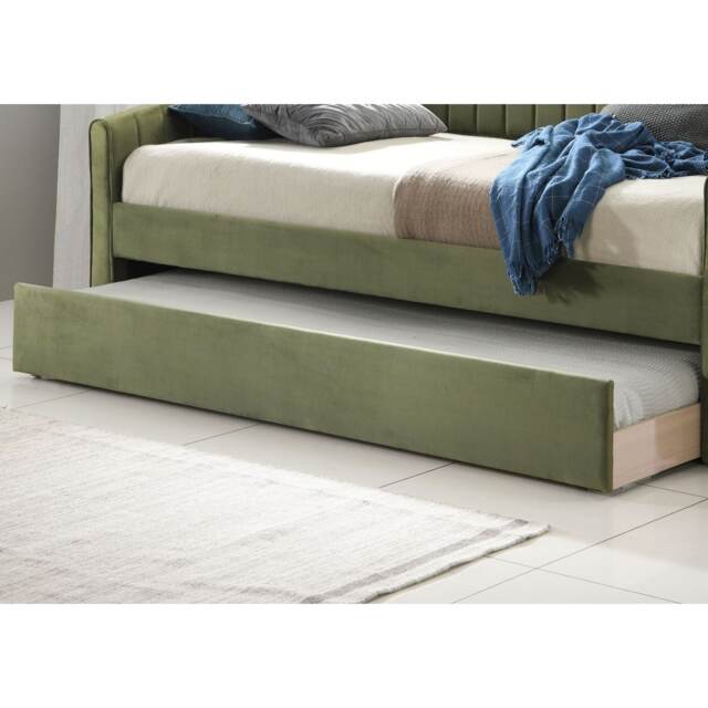 Fabric Small Single Day Bed in Green