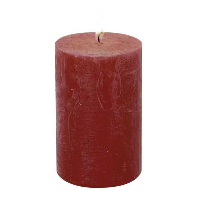 IHR Pillar Candle Small Solid Colour Unscented 11cm Red