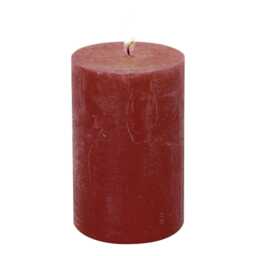 IHR Pillar Candle Small Solid Colour Unscented 11cm Red