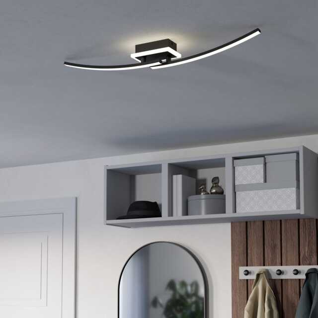 EGLO Lungolago Black Steel Minimalist Ceiling Light