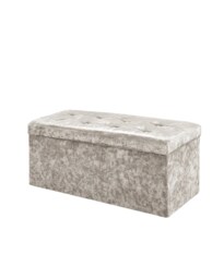 Home Republic Foldable Crushed Velvet Storage Ottoman