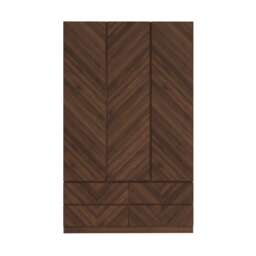 Catania 3 Door 4 Drawer Wardrobe Brown Royal Walnut