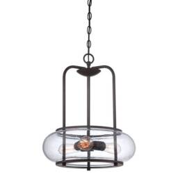 Trilogy 3 Light Ceiling Pendant Old Bronze, E27