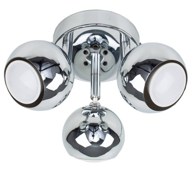 ValueLights Retro Eyeball Polished Silver Spotlight and Cool White Bulb
