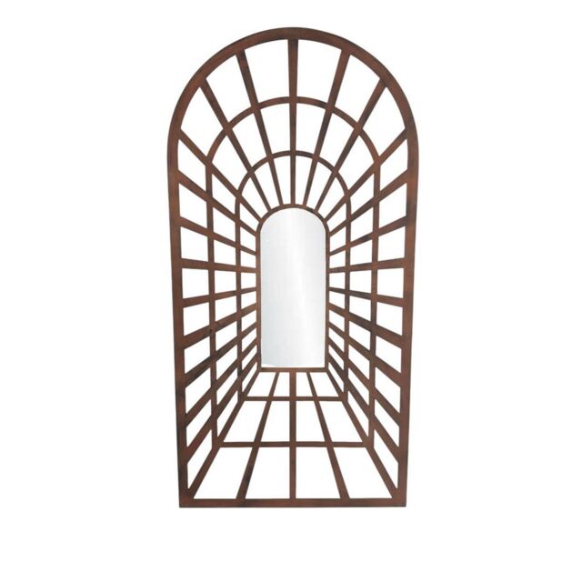 Garden Decorative Wall Framed Mirror - Metal - L2 x W60 x H120 cm