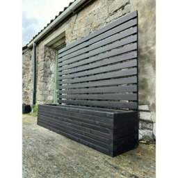 Norfolk Planter and Trellis (Pack of 4) - (Painted Wooden Planter - Choice of Colours Available) - L90 x W40 x H150 cm Black