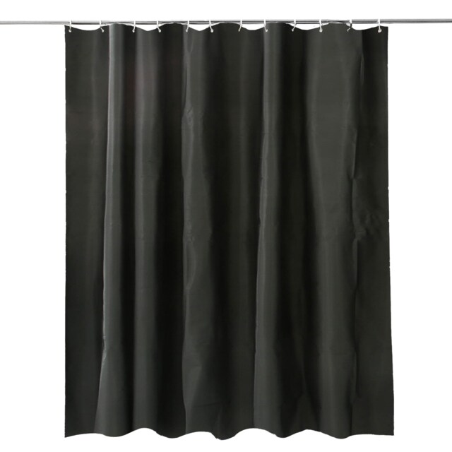 PEVA Plain Mould & Mildew Resistant Shower Curtain with 12 Hooks - 180x180cm