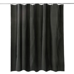 PEVA Plain Mould & Mildew Resistant Shower Curtain with 12 Hooks - 180x180cm