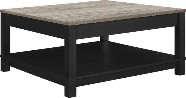 Carver coffee table with 1 shelf in black Black Black