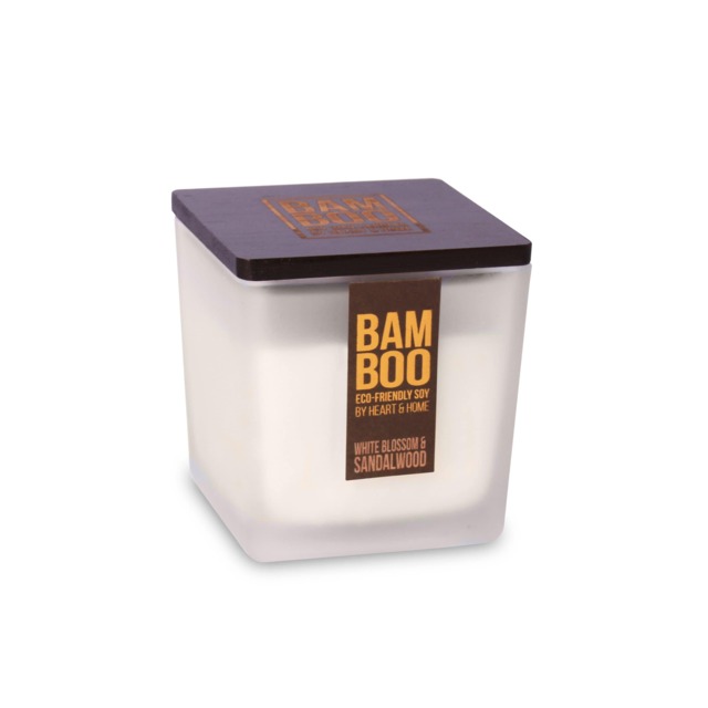 Bamboo Large Soy Wax Candle - White Blossom & Sandalwood