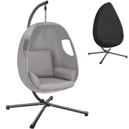 Hanging Egg Chair Anika - with frame and extra thick seat cushion Grey light grey One Size 1