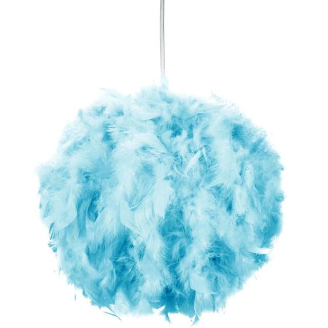 Eye-Catching and Modern Small Teal Feather Decorated Pendant Lighting Shade Blue Teal 1