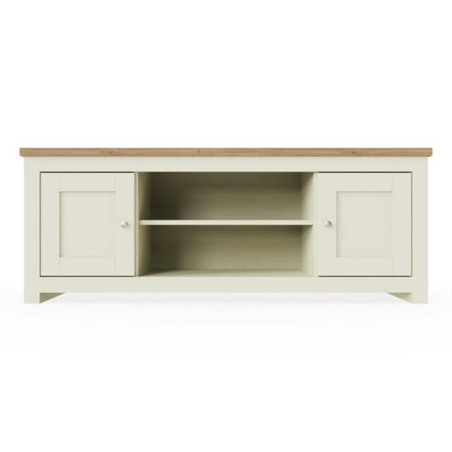 Lisbon TV Unit 2 Doors & 1 Shelf Cream & Oak