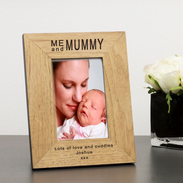 Personalised Me and Mummy Wood Picture Frame 6x4 New Baby Mum