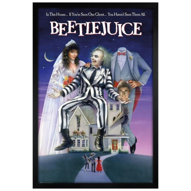 Black Wooden Framed Beetlejuice One Sheet Maxi Poster Framed Poster