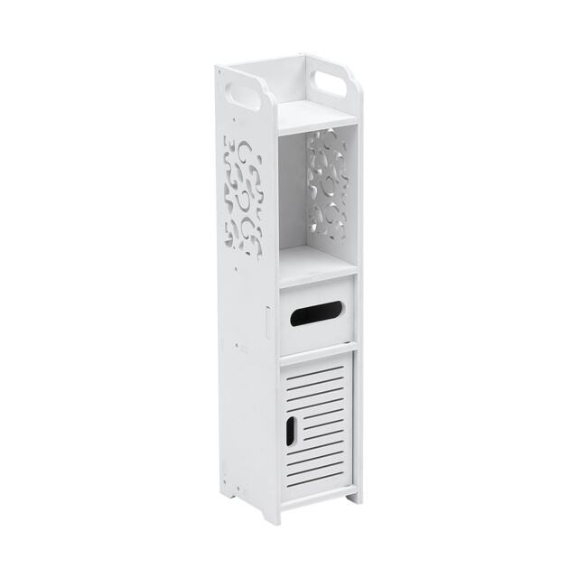 Living and Home Wooden Small Bathroom Cabinet - 16x16x68cm
