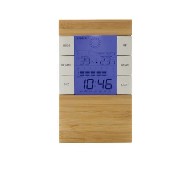 XD Collection Utah Bamboo Digital Desk Clock - Brown - One Size Brown
