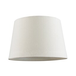 Contemporary Off-White Linen Fabric Drum Lampshade with Cotton Inner White White 1