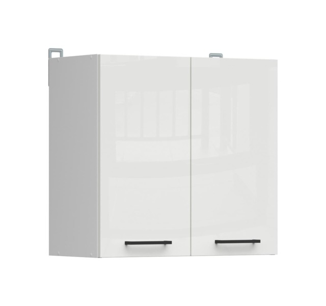 Kitchen Wall Cabinet 800mm Unit Cupboard 2 Door 80cm Chalk White Gloss Storage Junona Modern Budget Furniture