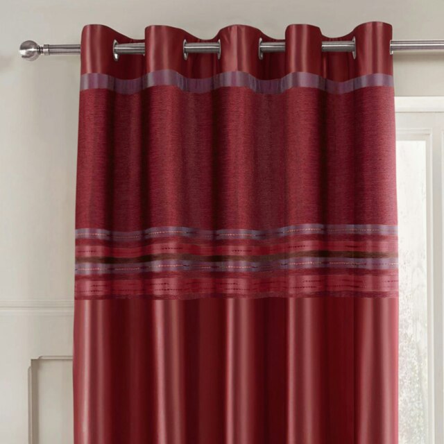 Intimates Renatta Ready Made Eyelet Curtains - 168cm x 183cm Red Wine