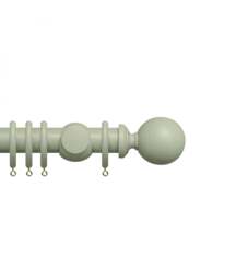 Premium 35mm Wooden Curtain Pole Set - Light Grey 210cm Grey Light Grey