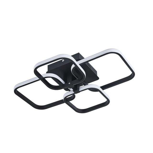 Living and Home LED Light-adjusted Semi Flush Ceiling Light -Black