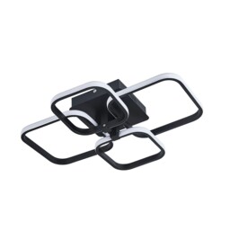 Living and Home LED Light-adjusted Semi Flush Ceiling Light -Black