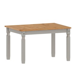 Mercers Furniture Corona Grey Wax 4'0 Dining Table Solid Wood Pine Wooden Kitchen with Mexican Styling