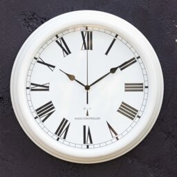 Outdoor Garden Clock Antique White Perfect Time Radio Controlled 38cm