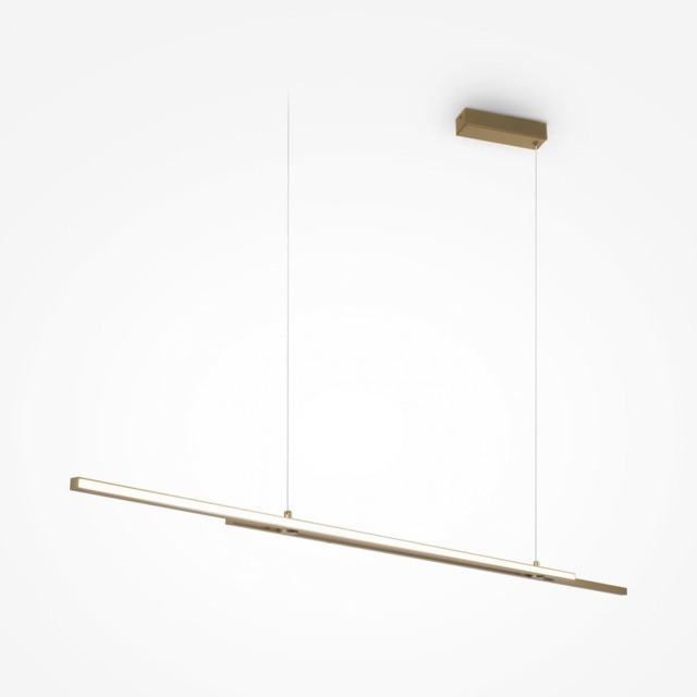 Halo Modern 150cm Bar Pendant Ceiling Light Dimmable Brass 4000K 2200lm White Shade