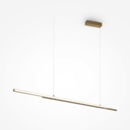 Halo Modern 150cm Bar Pendant Ceiling Light Dimmable Brass 4000K 2200lm White Shade