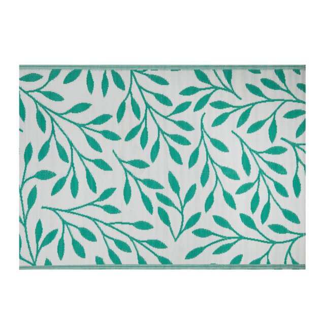 1.5m x 2.1m Green Leaves Large Outdoor Alfresco Patio Rug Mat