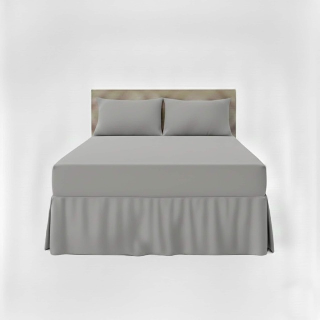 Fitted Valance Bed Sheet Polycotton Mattress Cover And Frill Easy Care Silver King