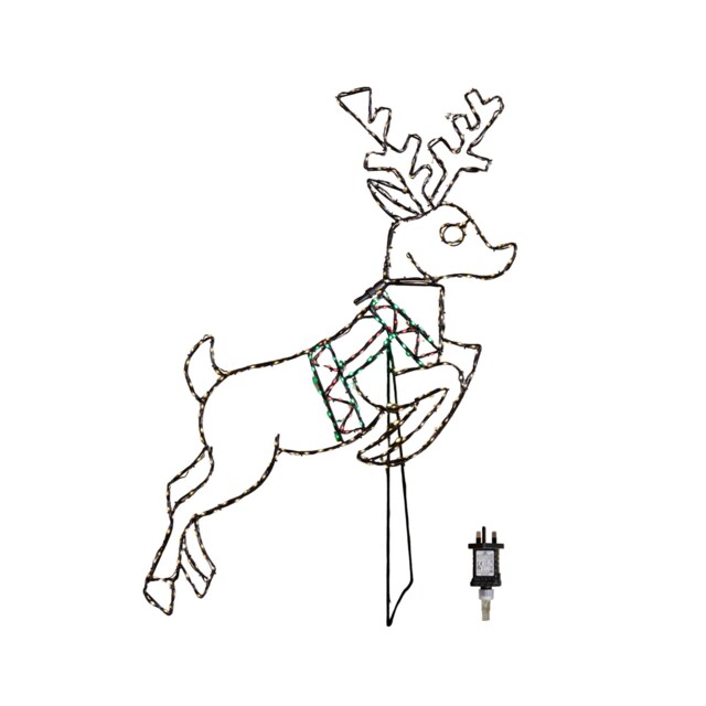 1.1m x 73cm Light up Prancing Christmas Reindeer with 350 Multi-Coloured LEDs