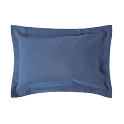 Homescapes Navy Blue Linen Oxford Pillowcase - King Size Blue King