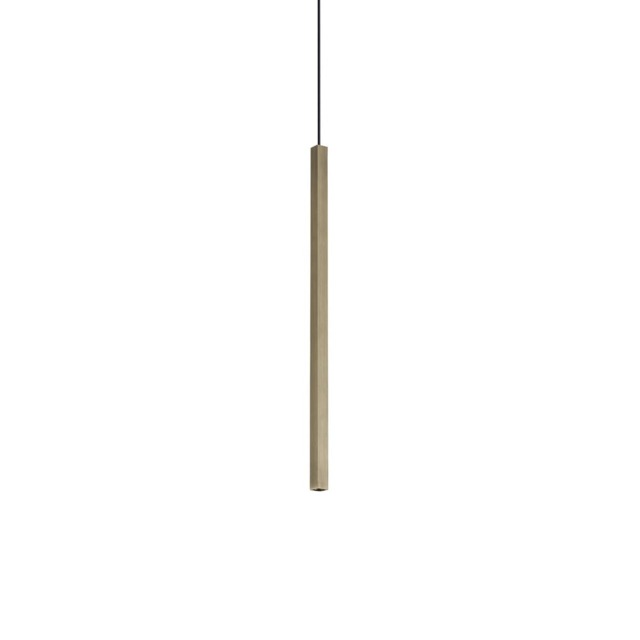 Look Square Slim Pendant Ceiling Light Brass 1x LED 220lm 3000K