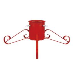 Holly International Traditional Metal Scroll Leg Christmas Tree Stand for Real Trees to 2.4m - Red