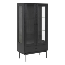 Angus 2 Door Display Cabinet In Black