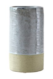 Orsina Portable Small Grey Vase, Versatile Flower Vase, Glazed Finish Stoneware, Large Ceramic Pottery Vase