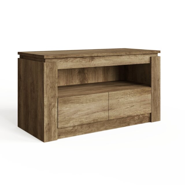 Canyon Oak 2 Drawer TV Unit Brown Grey Oak