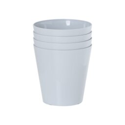 Wham studio 4x 18cm Round Plastic Planter Grey Cool Grey