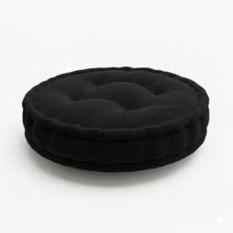 Teddy Fabric Round Booster Cushion Soft Seat Riser Pad for Dining Chair Black